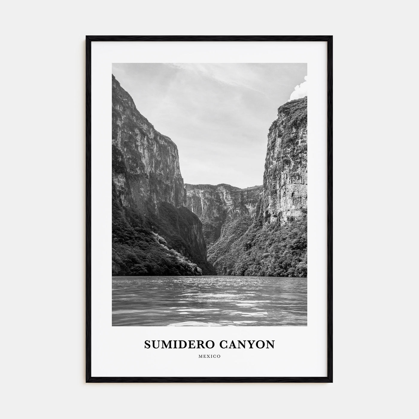 Sumidero Canyon Portrait B&W Poster