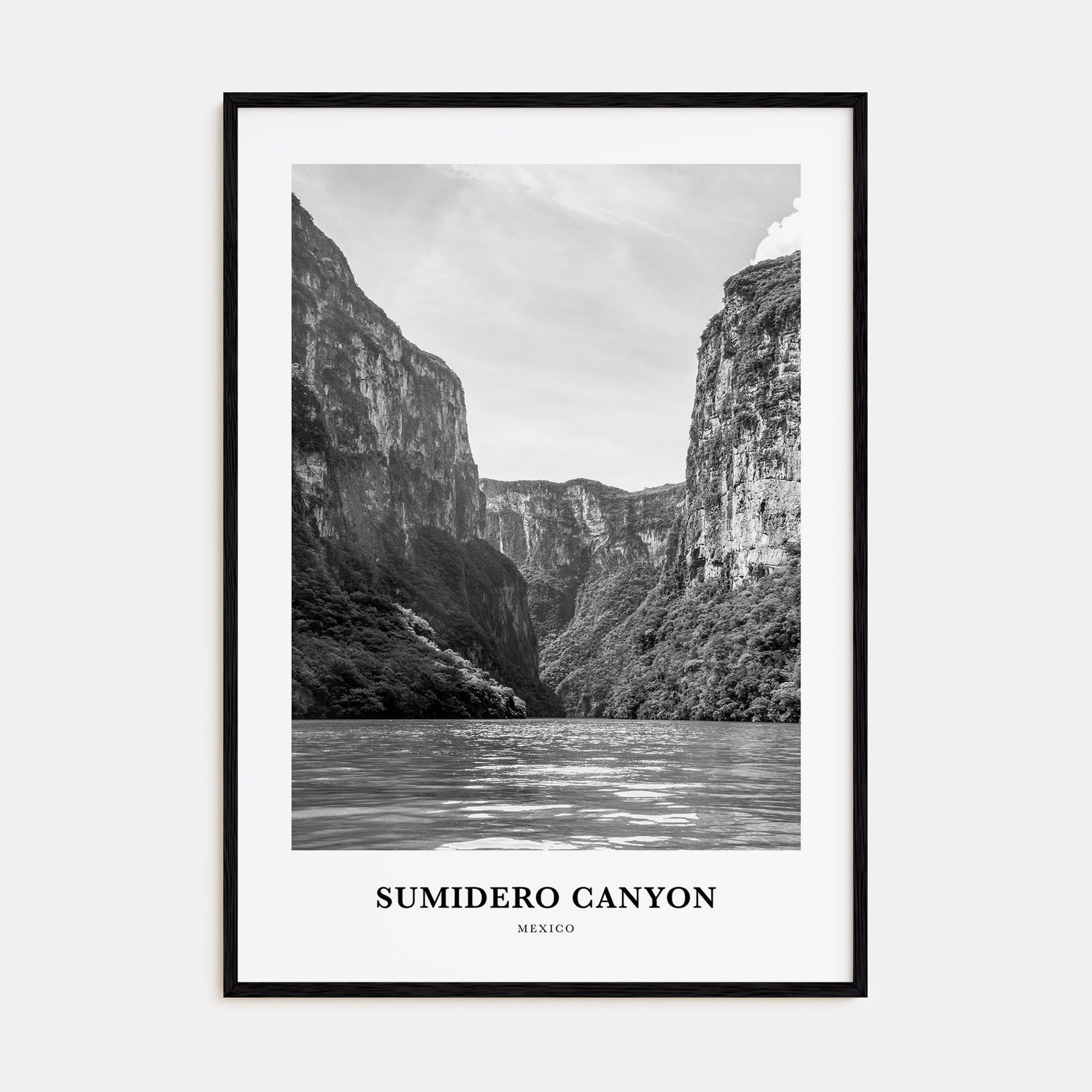 Sumidero Canyon Portrait B&W Poster