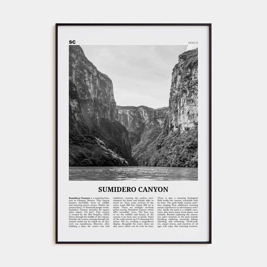 Sumidero Canyon Travel B&W Poster