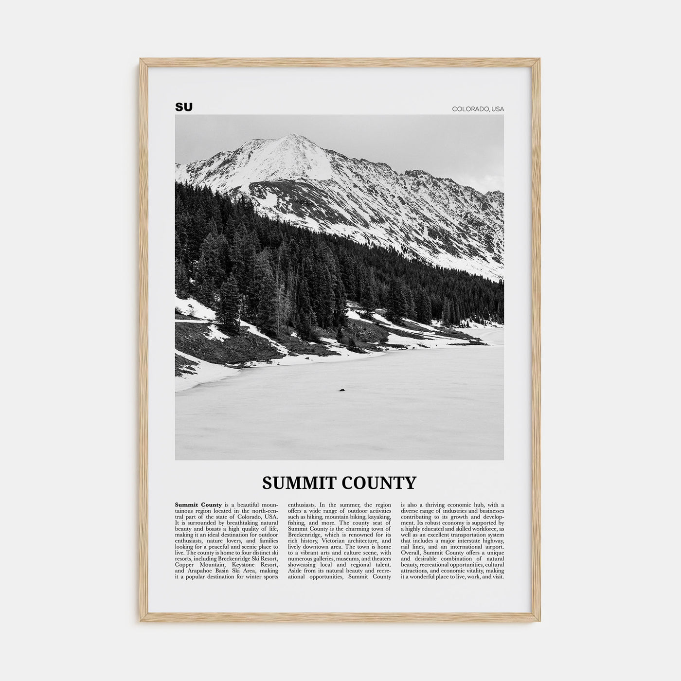 Summit County Travel B&W Poster