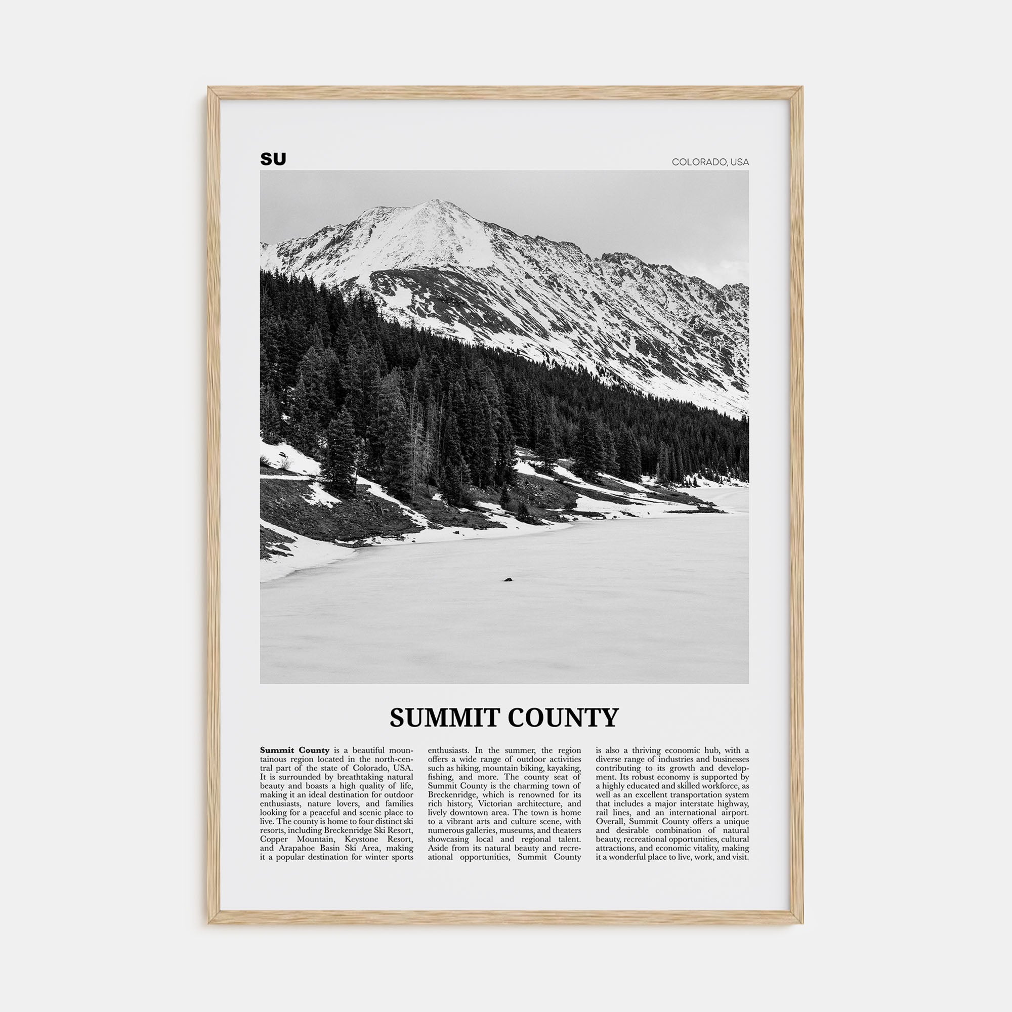 Summit County Travel B&W Poster