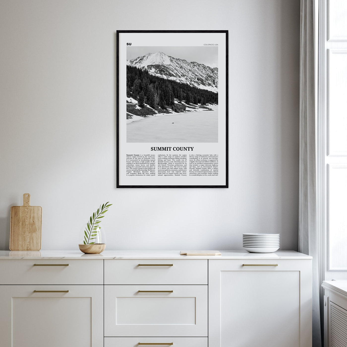 Summit County Travel B&W Poster