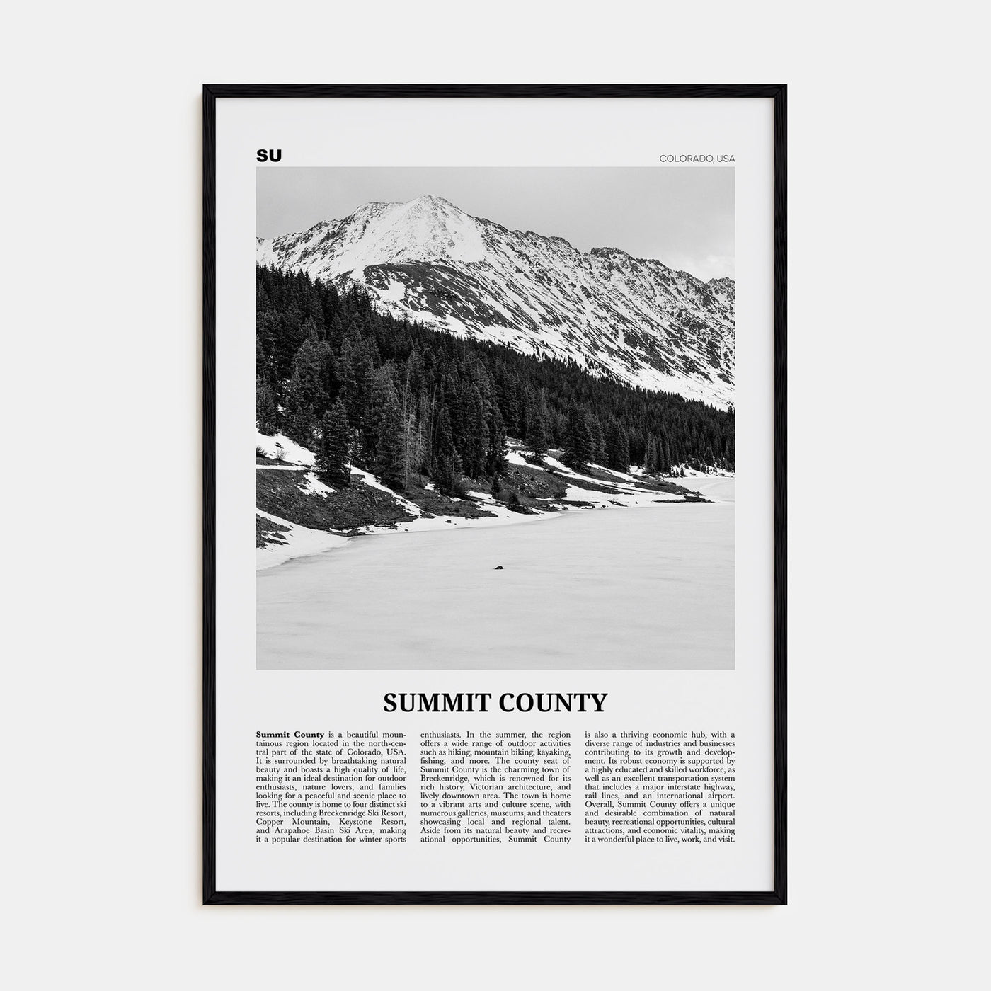 Summit County Travel B&W Poster