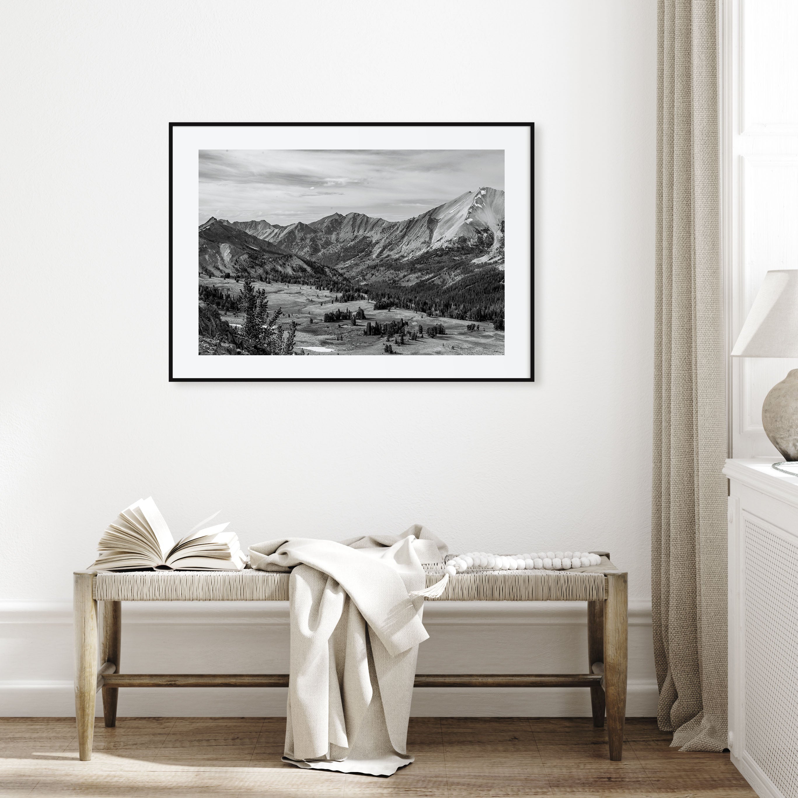 Sun Valley Landscape B&W Poster