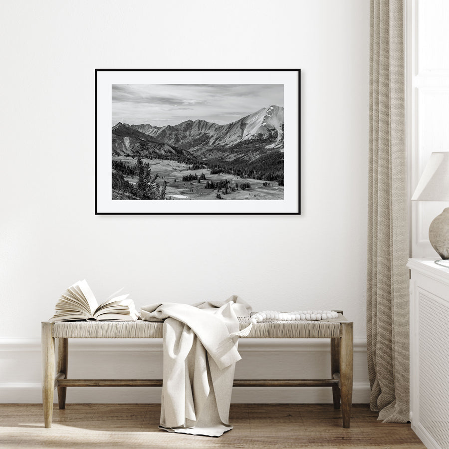 Sun Valley Landscape B&W Poster