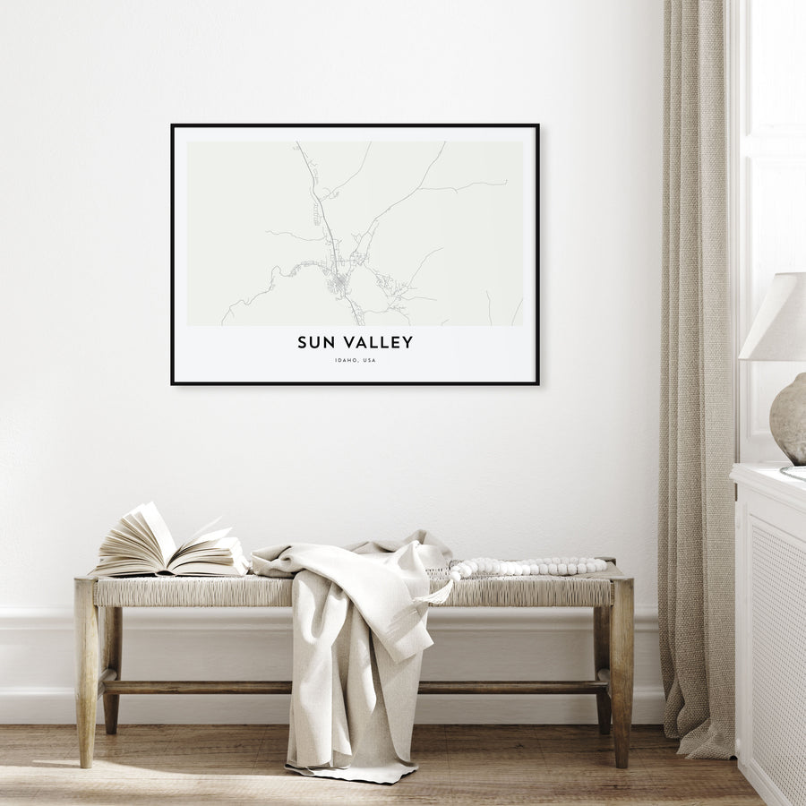Sun Valley Map Landscape Poster