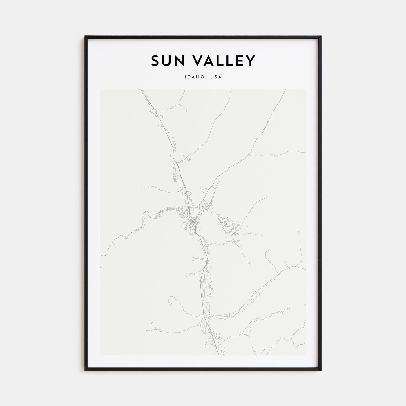 Sun Valley Map Portrait Poster