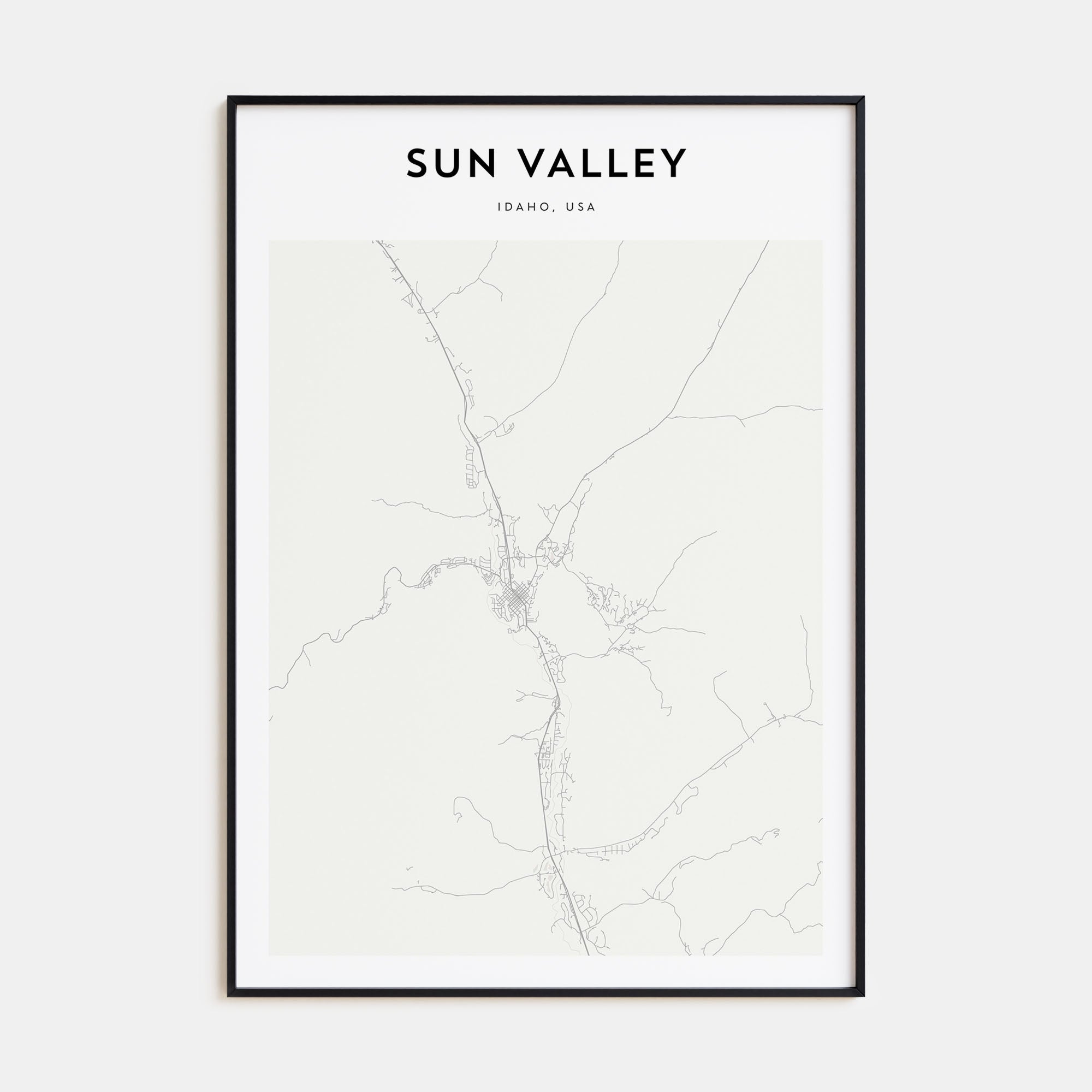 Sun Valley Map Portrait Poster
