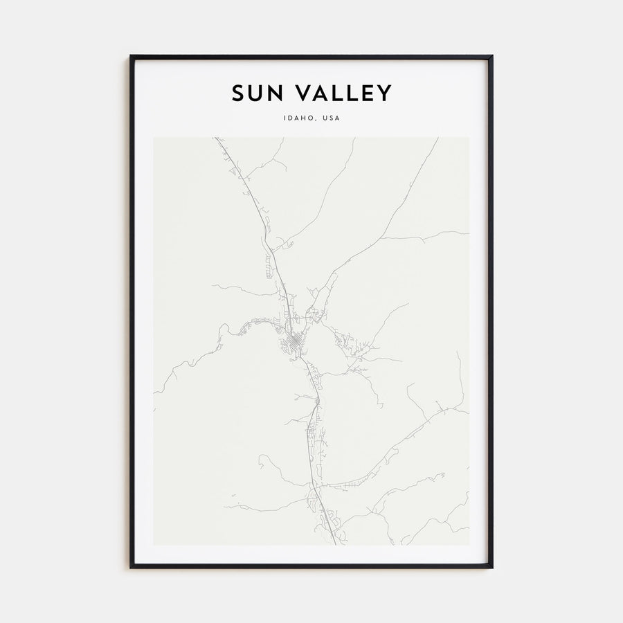 Sun Valley Map Portrait Poster