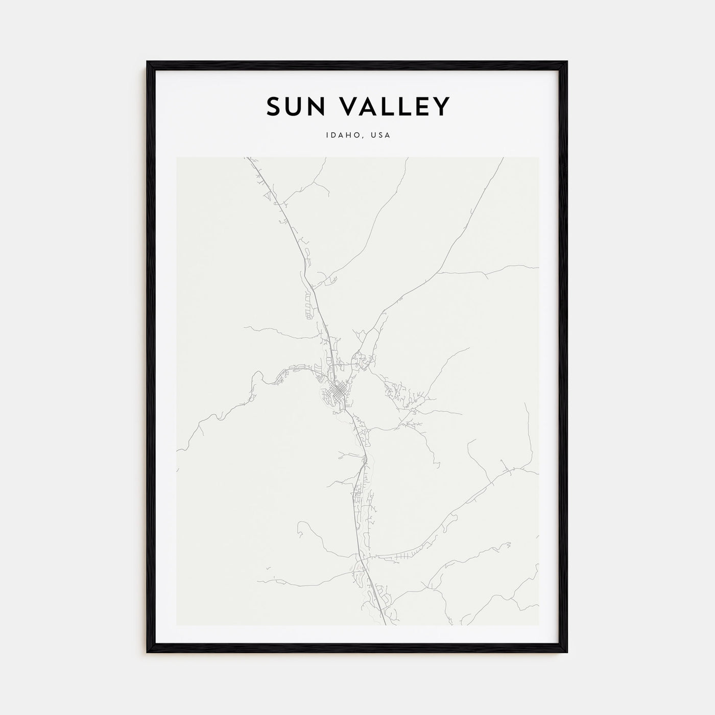 Sun Valley Map Portrait Poster