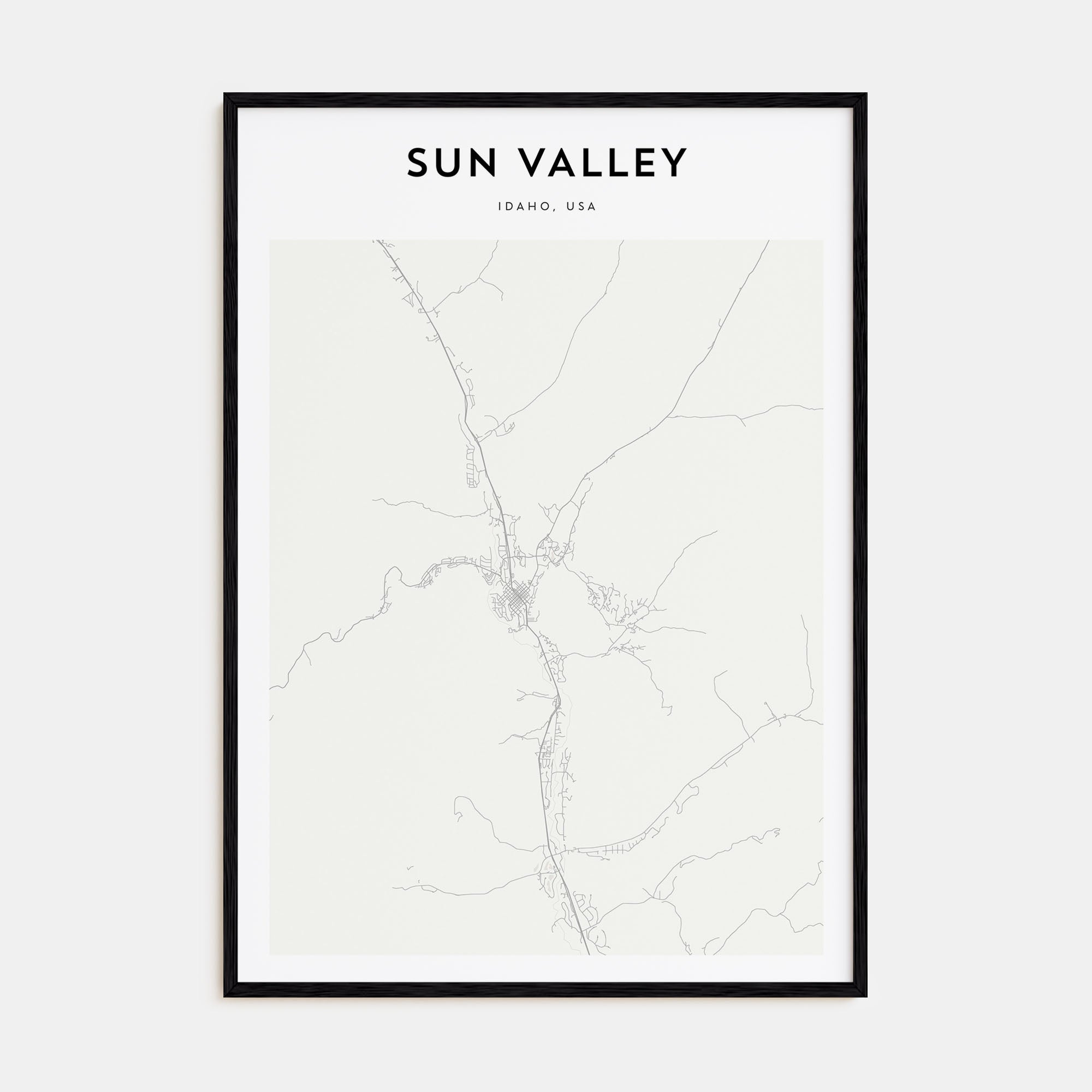 Sun Valley Map Portrait Poster