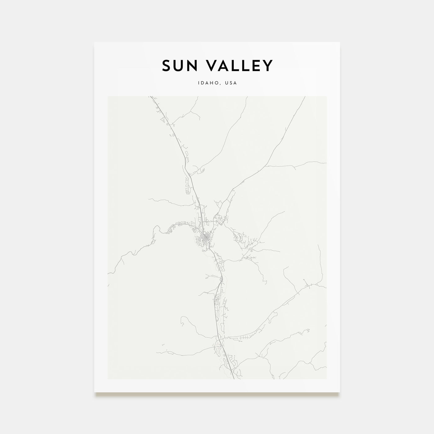Sun Valley Map Portrait Poster