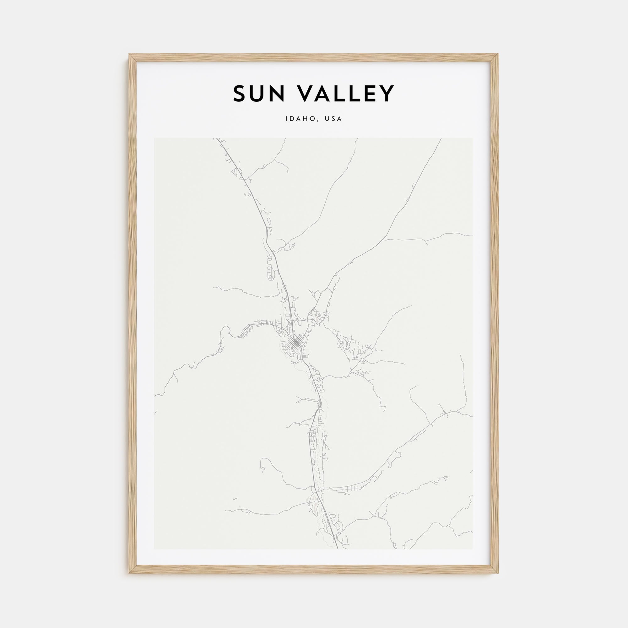 Sun Valley Map Portrait Poster
