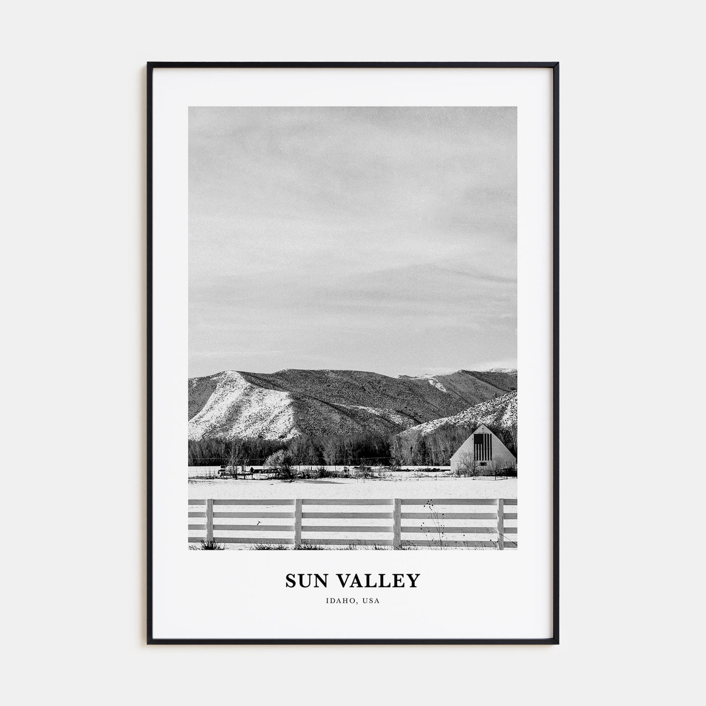 Sun Valley Portrait B&W Poster