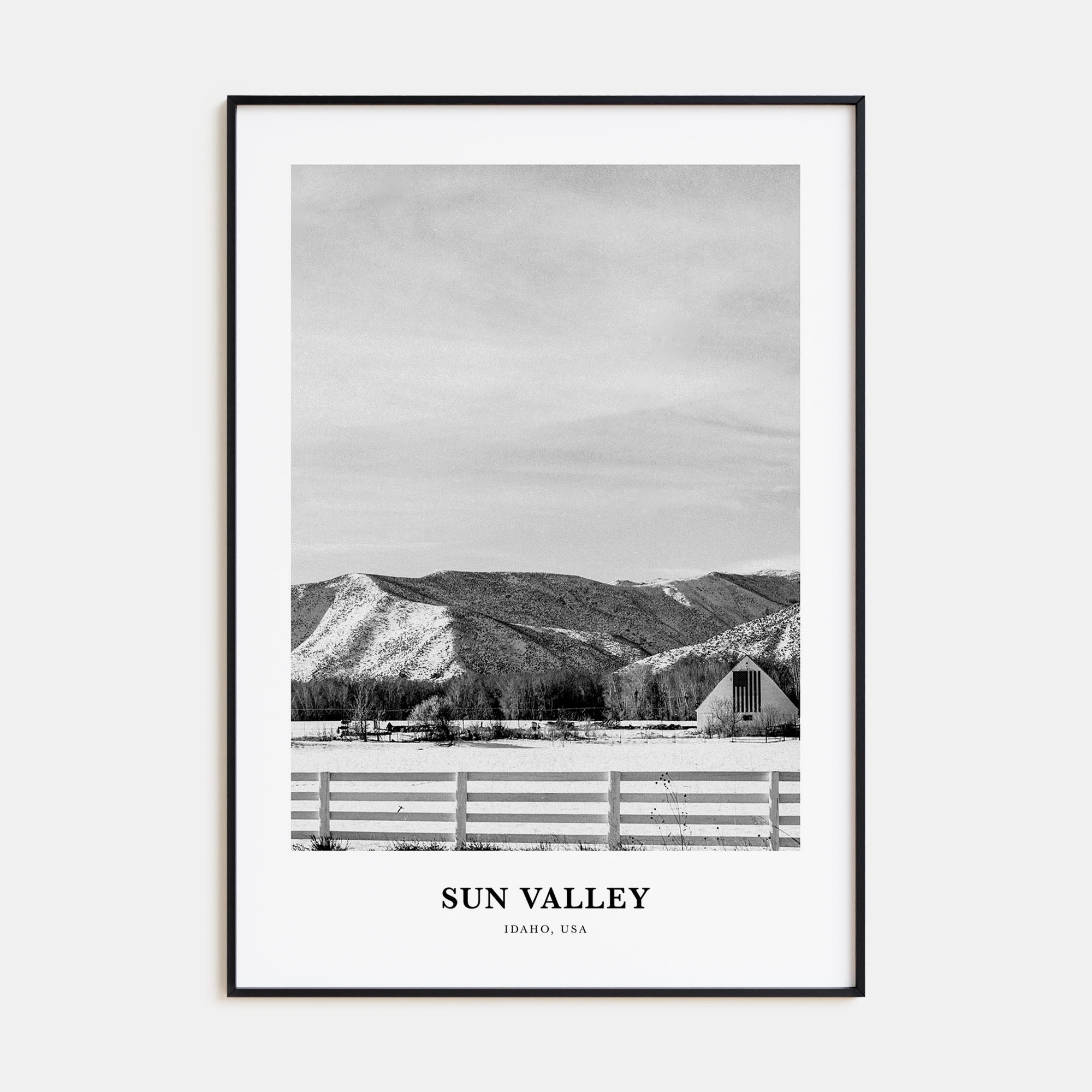 Sun Valley Portrait B&W Poster
