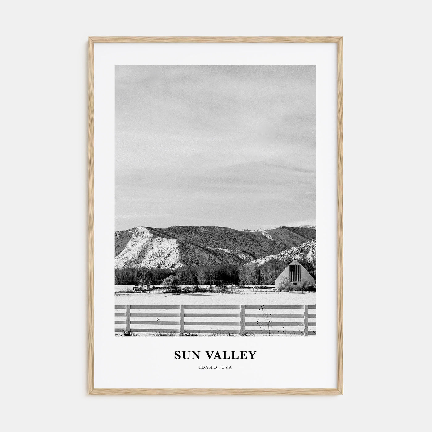 Sun Valley Portrait B&W Poster
