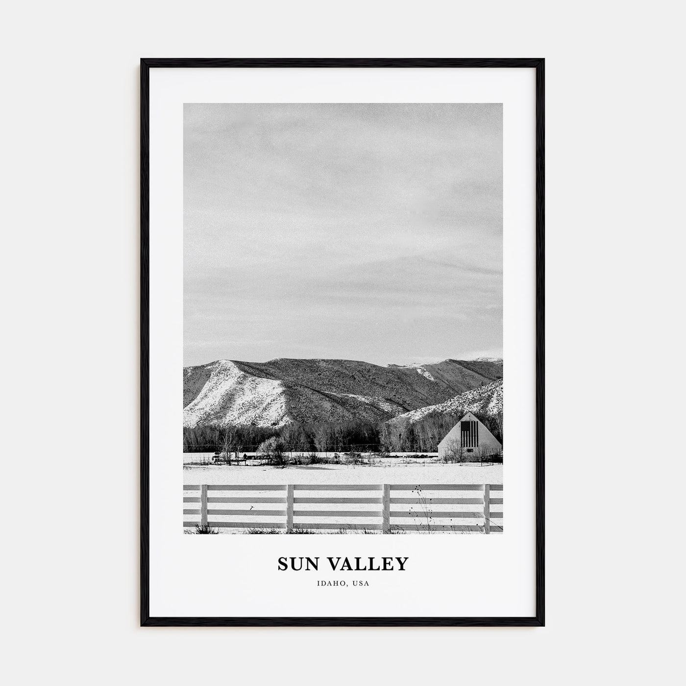Sun Valley Portrait B&W Poster