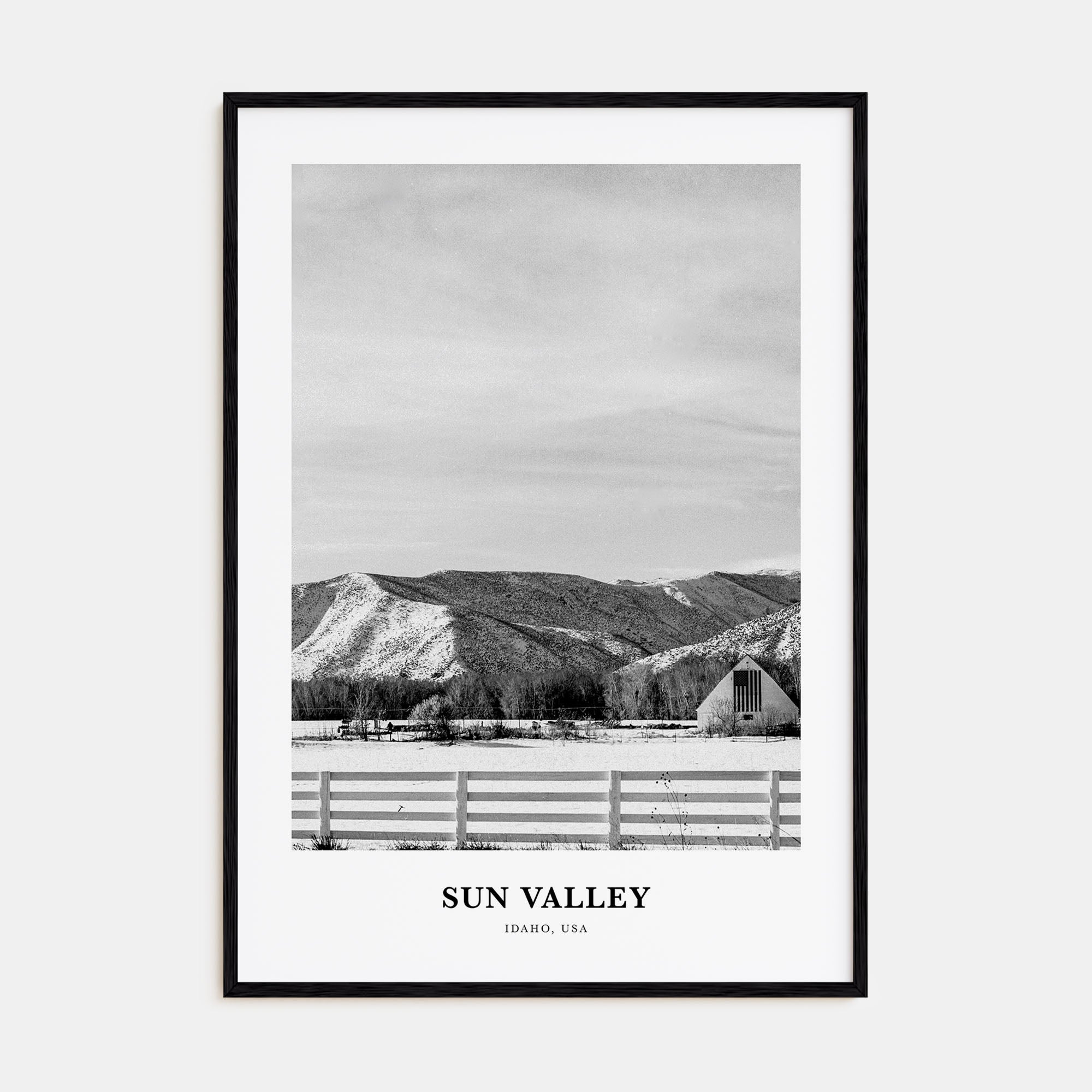 Sun Valley Portrait B&W Poster