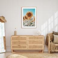 Sunflower Blue Sky Photo Color Poster