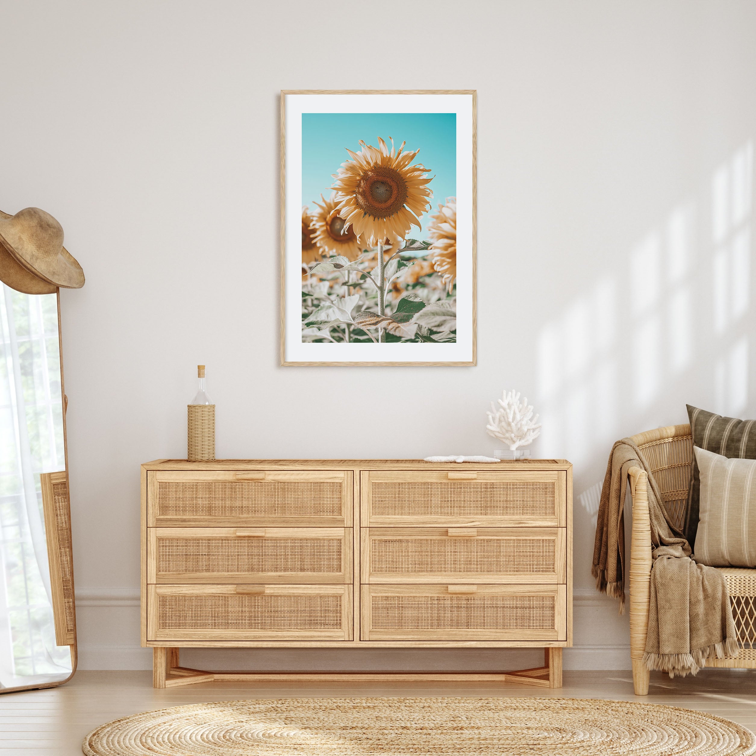 Sunflower Blue Sky Photo Color Poster