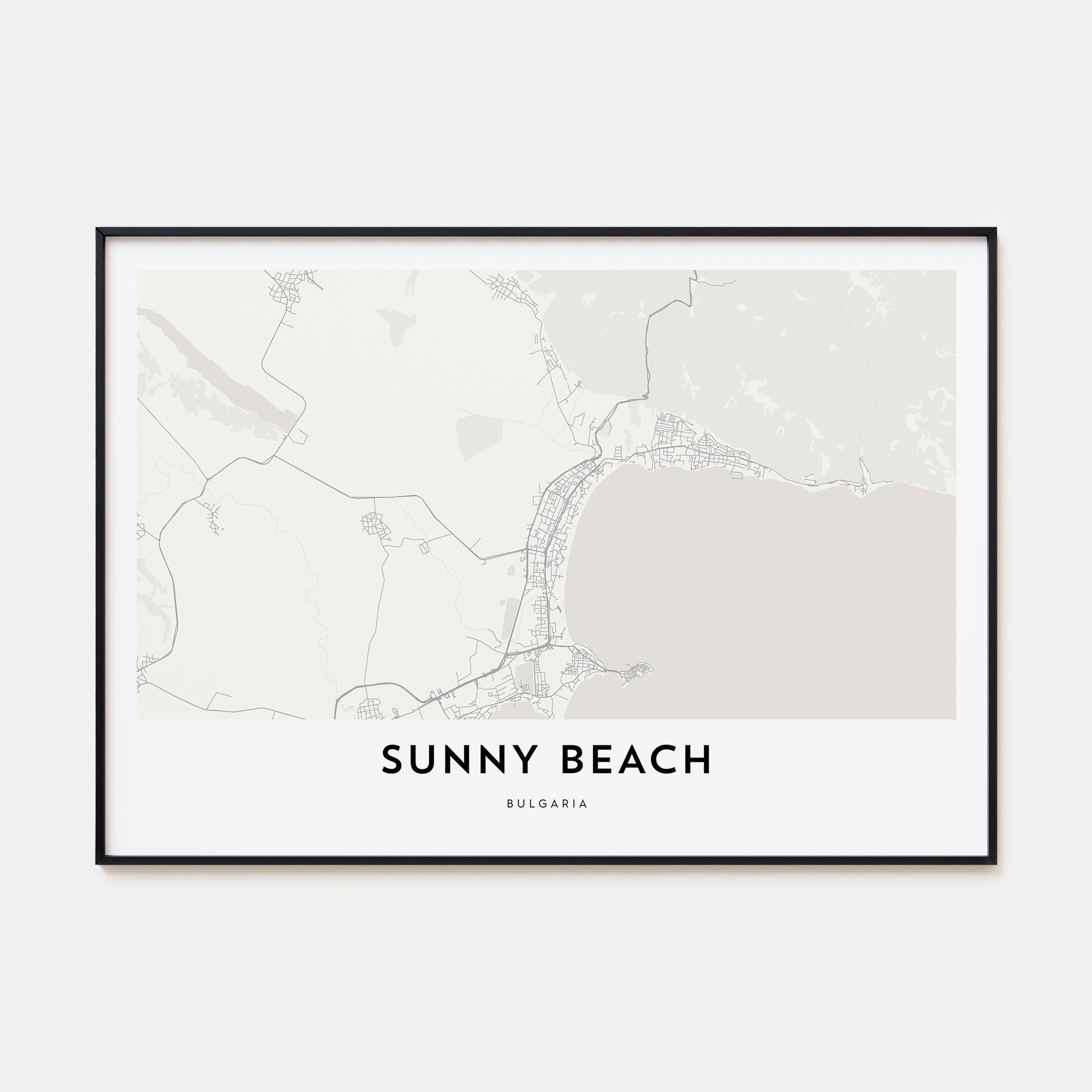 Sunny Beach Map Landscape Poster