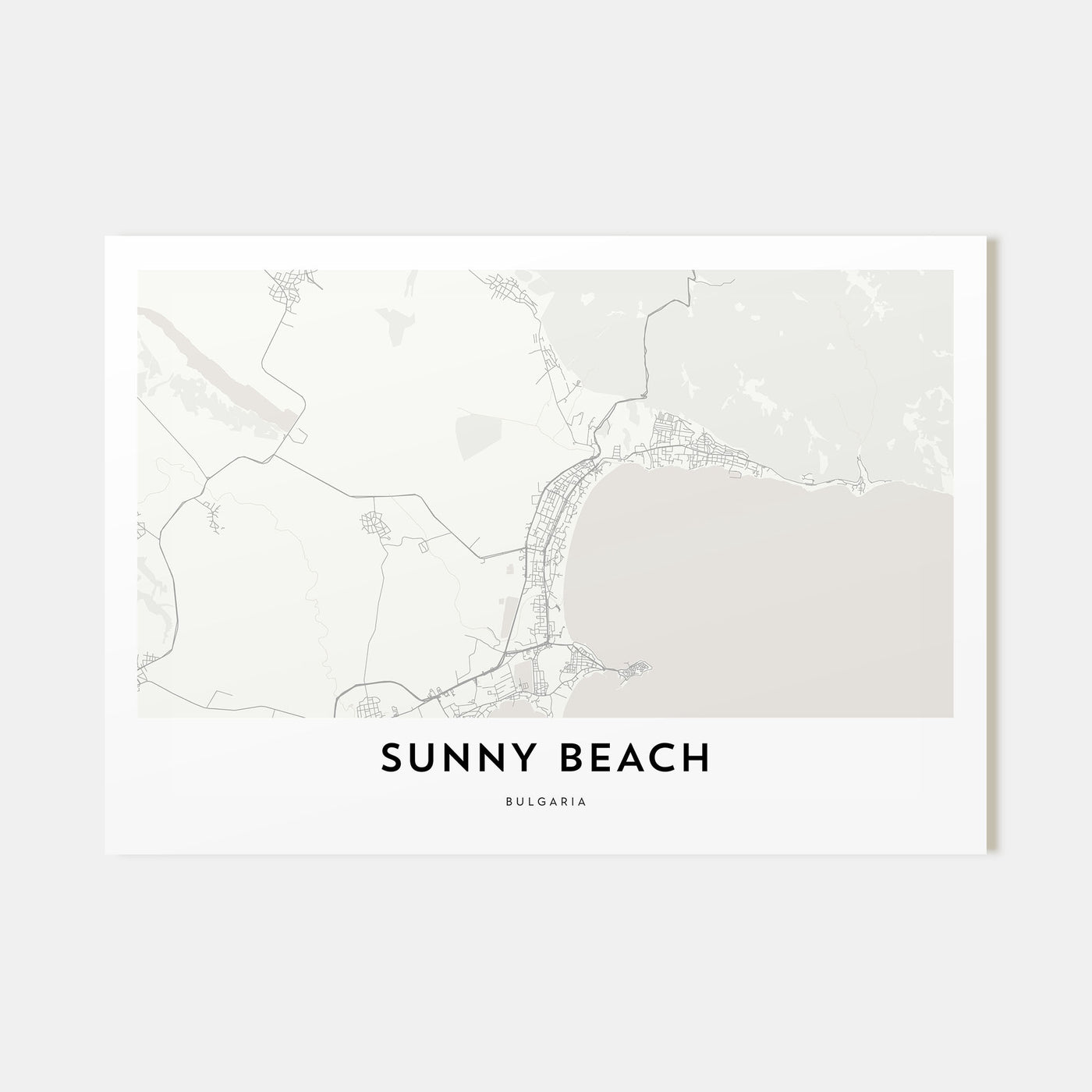 Sunny Beach Map Landscape Poster