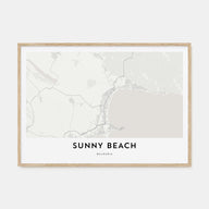 Sunny Beach Map Landscape Poster