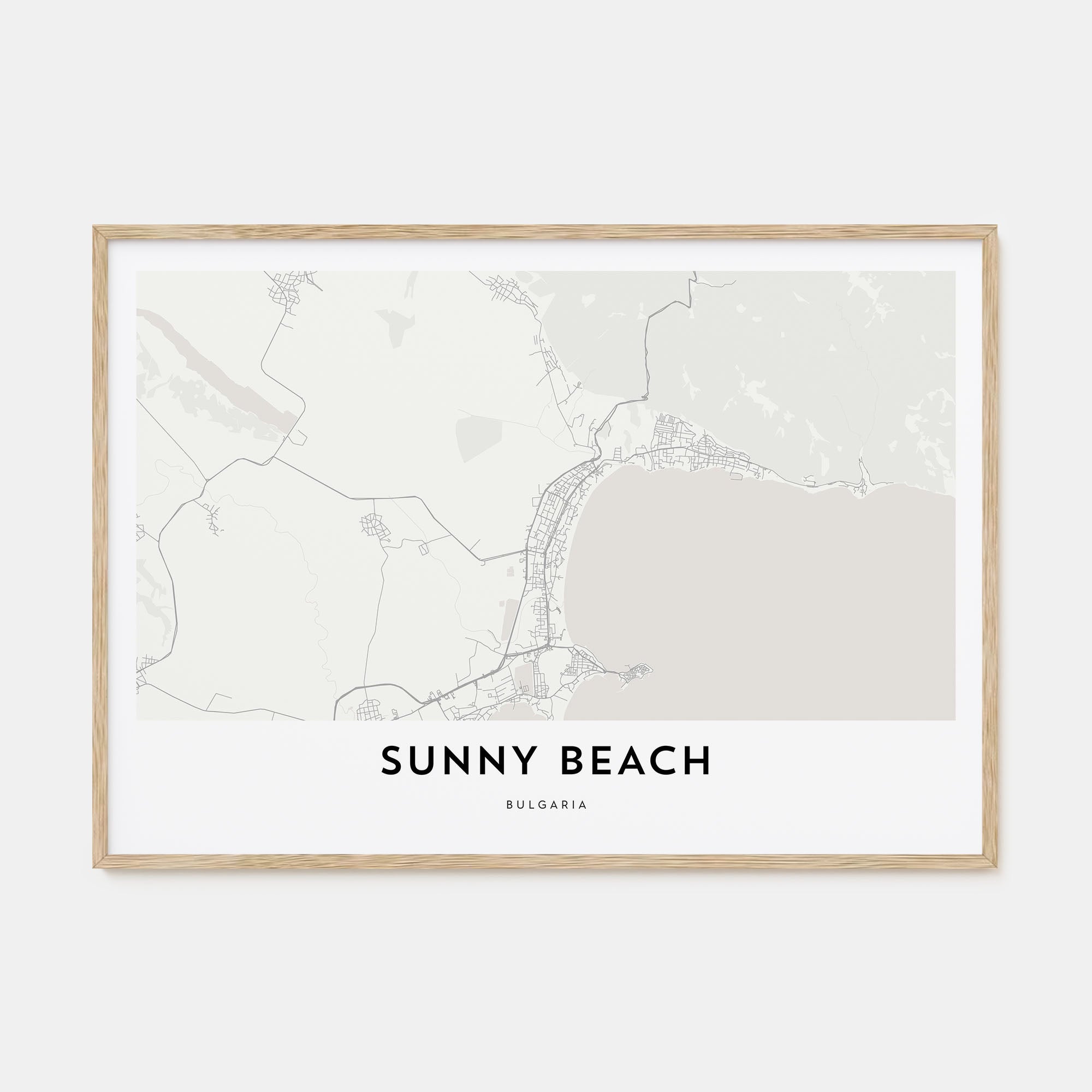Sunny Beach Map Landscape Poster