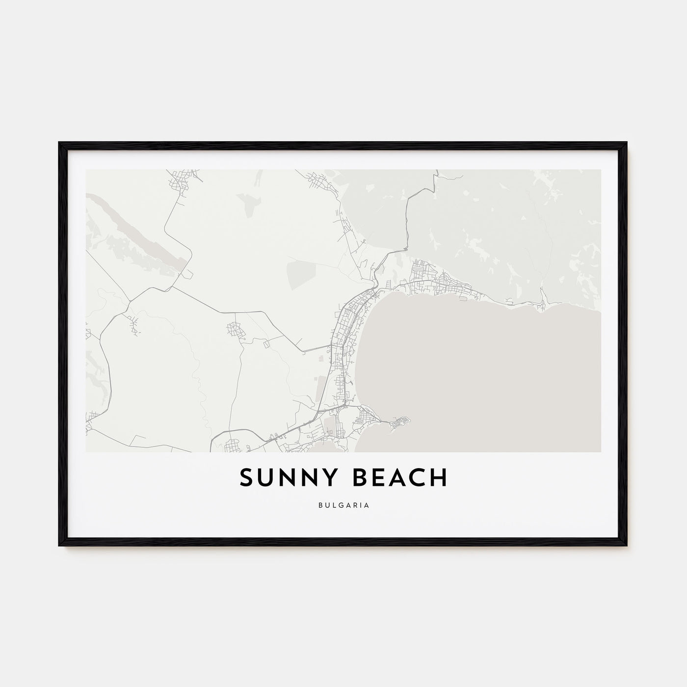 Sunny Beach Map Landscape Poster