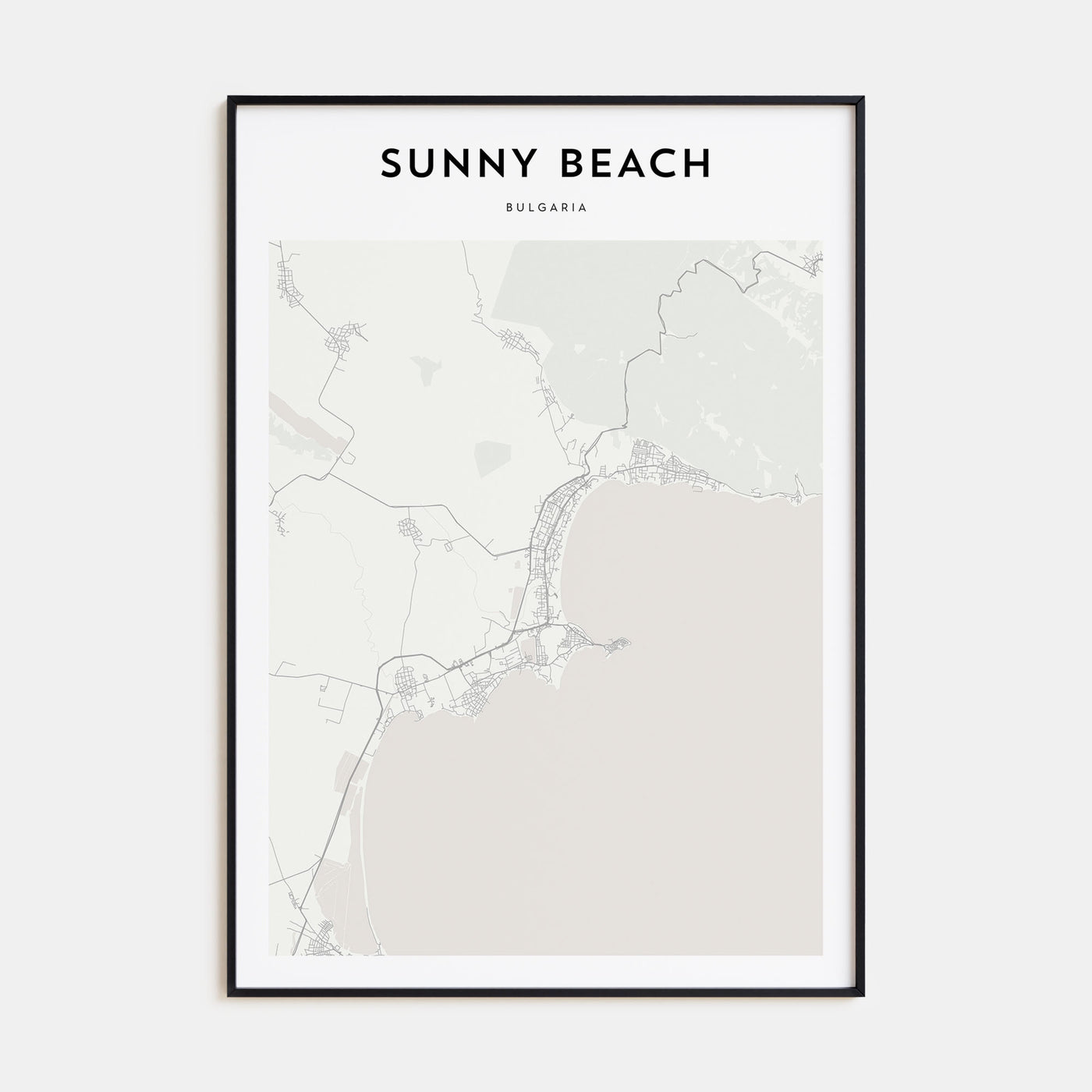 Sunny Beach Map Portrait Poster