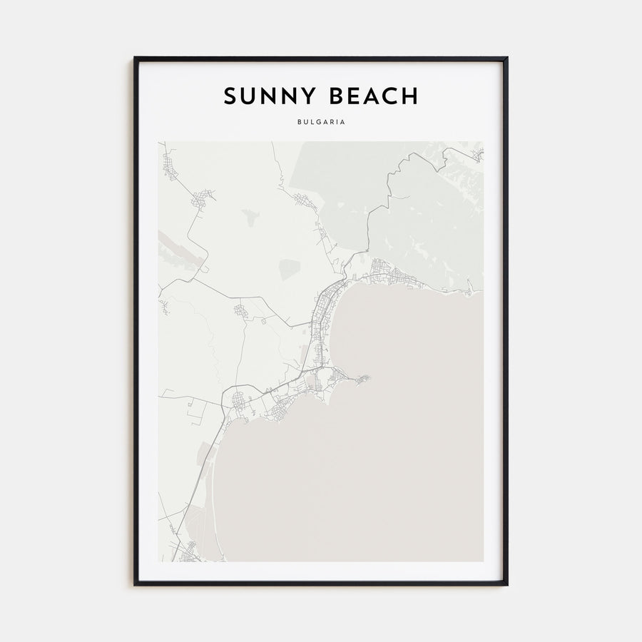 Sunny Beach Map Portrait Poster