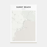 Sunny Beach Map Portrait Poster