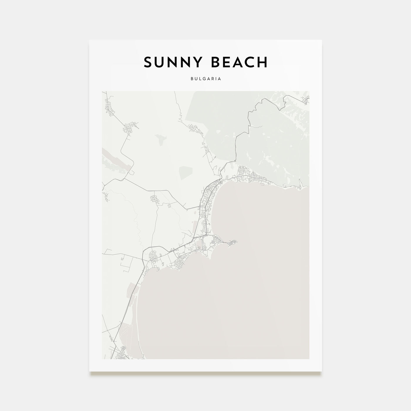 Sunny Beach Map Portrait Poster