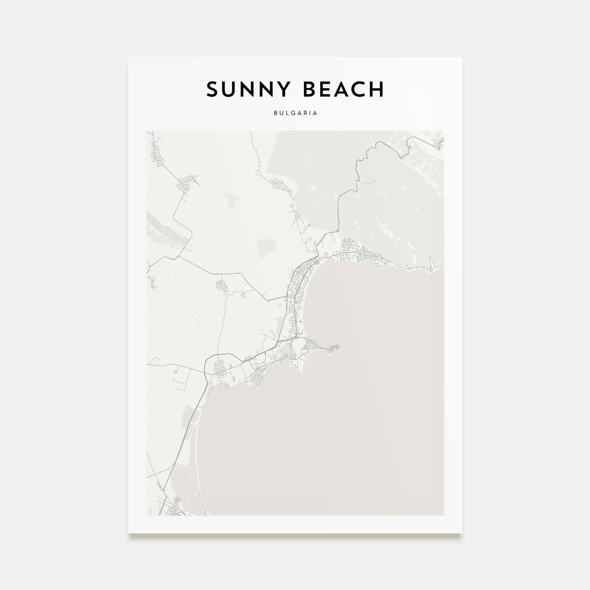 Sunny Beach Map Portrait Poster