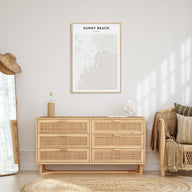 Sunny Beach Map Portrait Poster