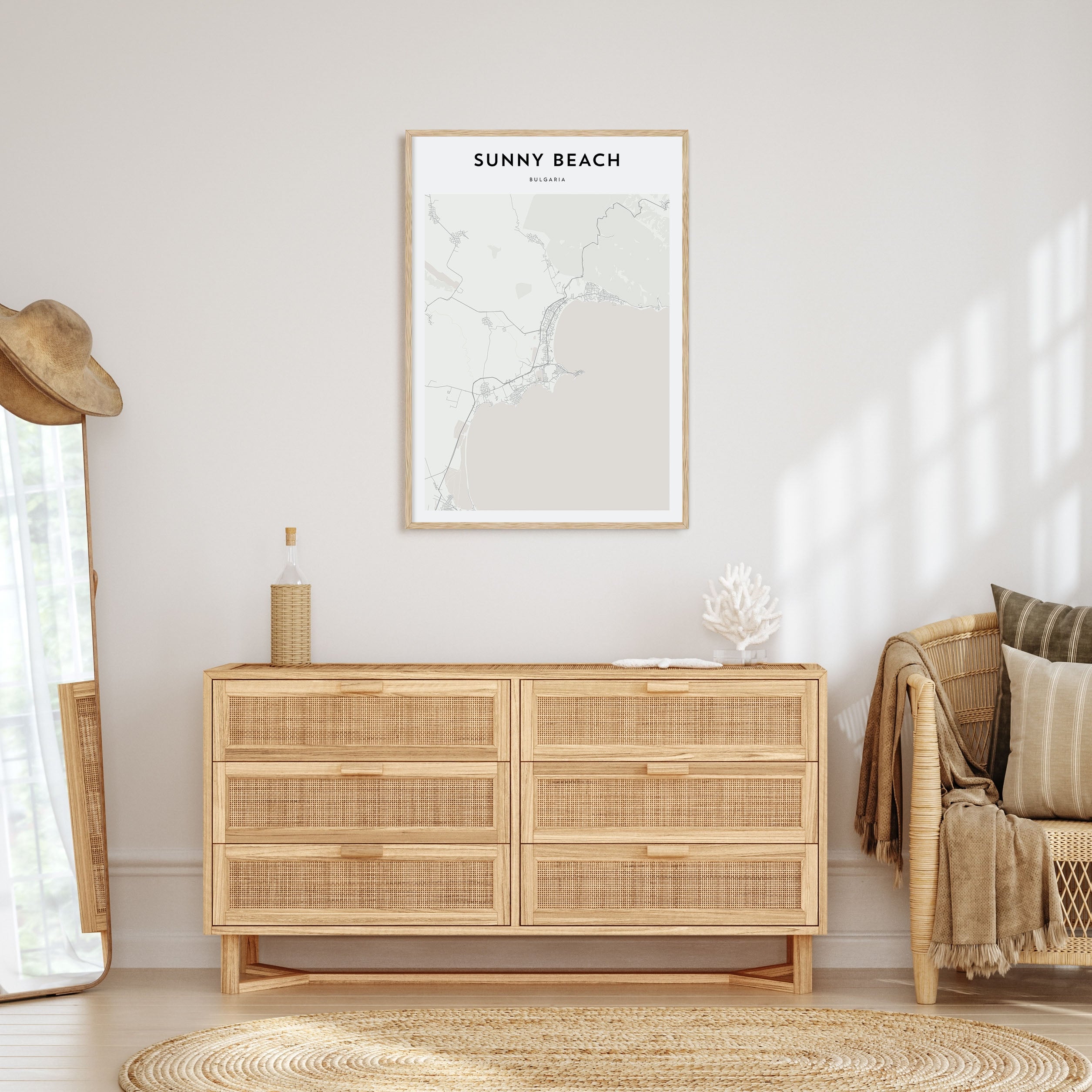 Sunny Beach Map Portrait Poster