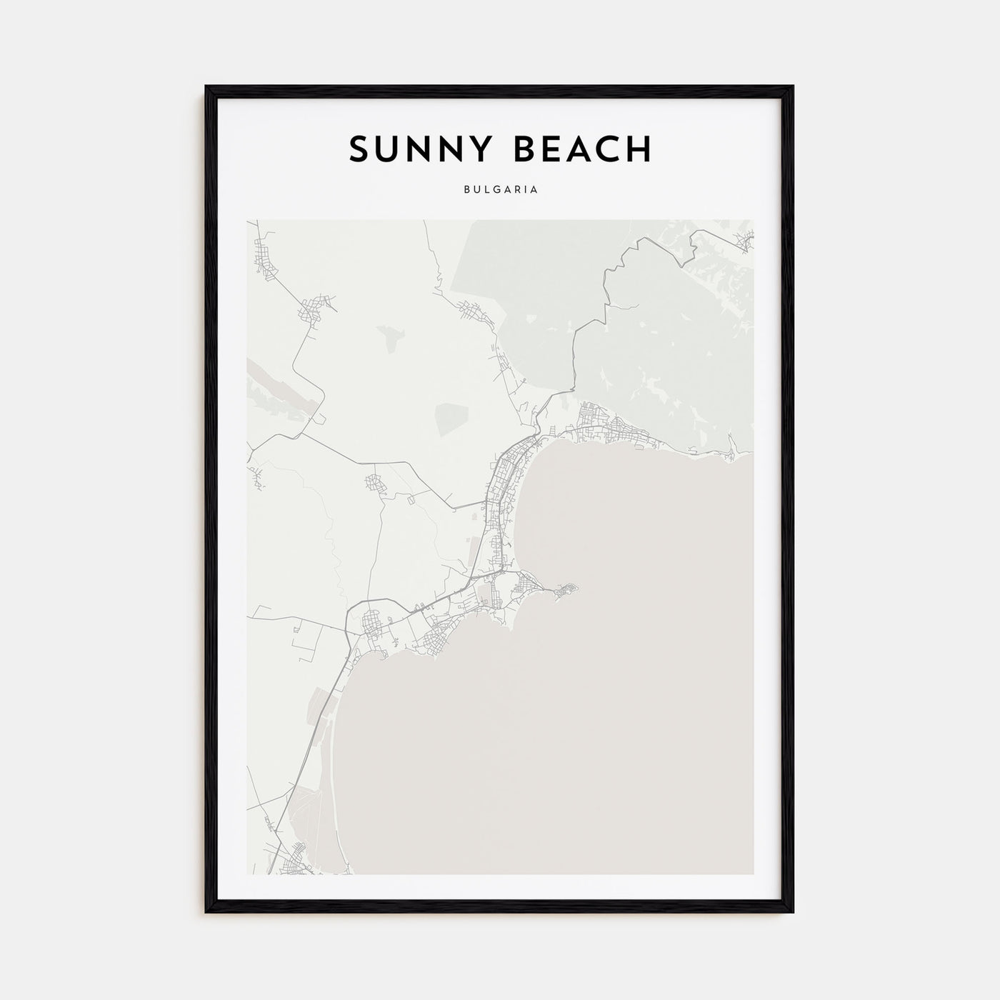 Sunny Beach Map Portrait Poster