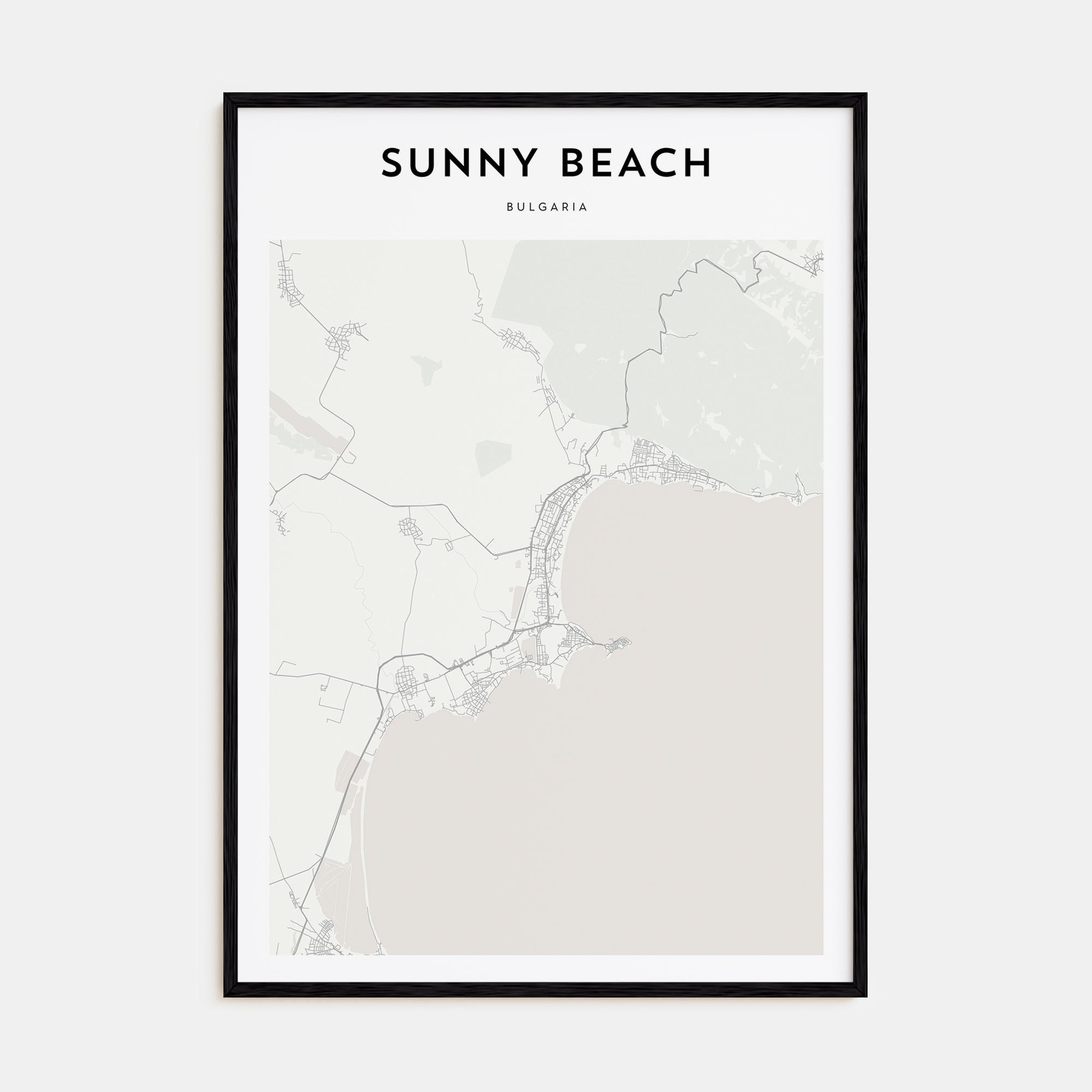 Sunny Beach Map Portrait Poster