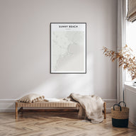 Sunny Beach Map Portrait Poster