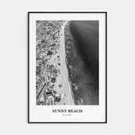 Sunny Beach Portrait B&W Poster