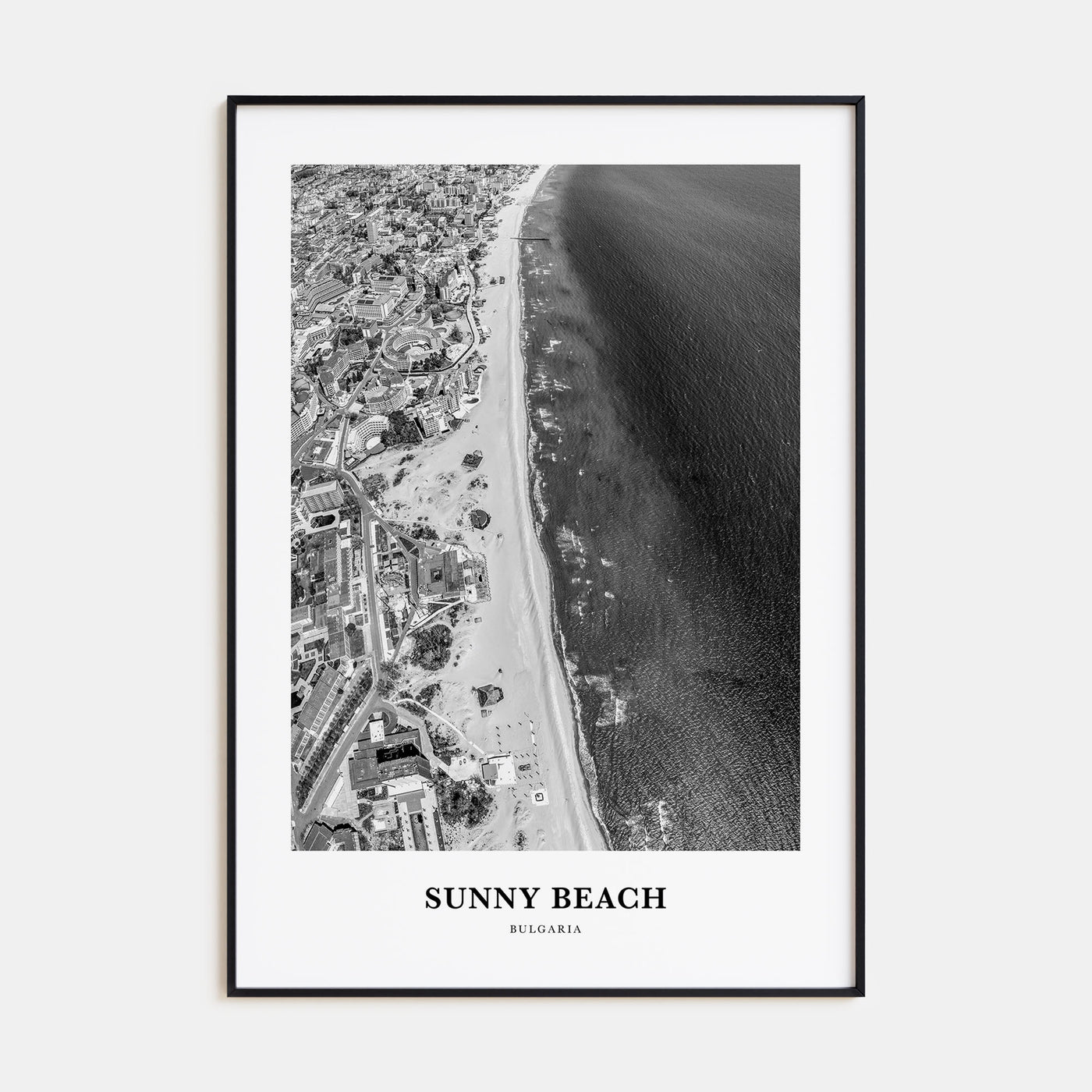 Sunny Beach Portrait B&W Poster