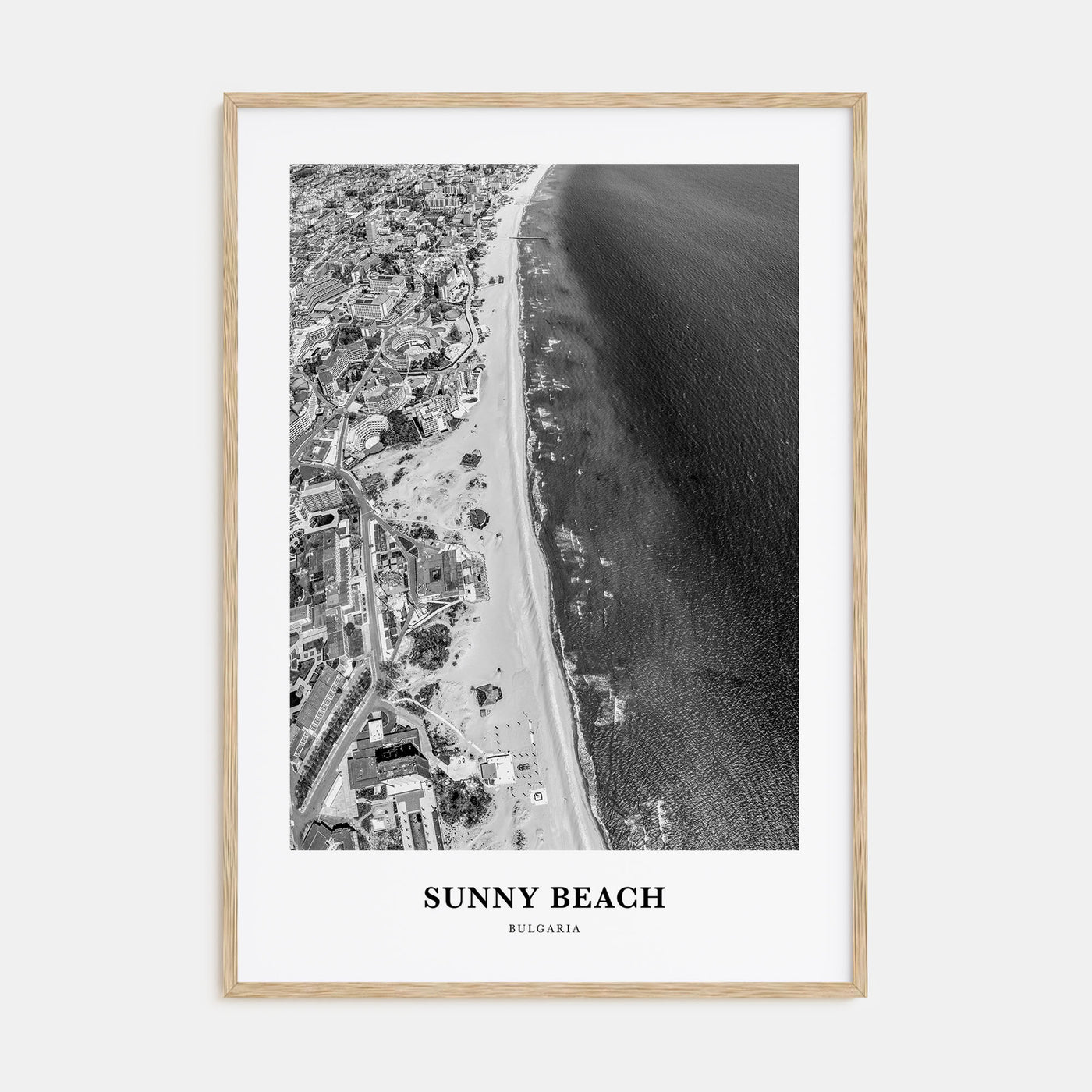 Sunny Beach Portrait B&W Poster