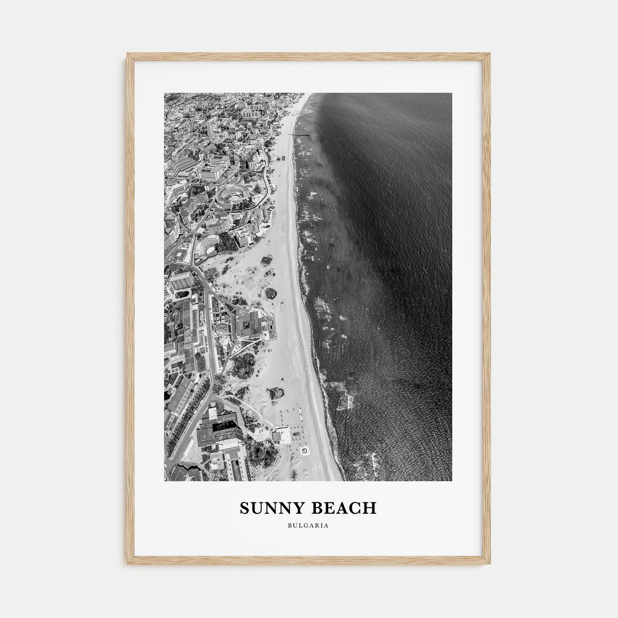 Sunny Beach Portrait B&W Poster
