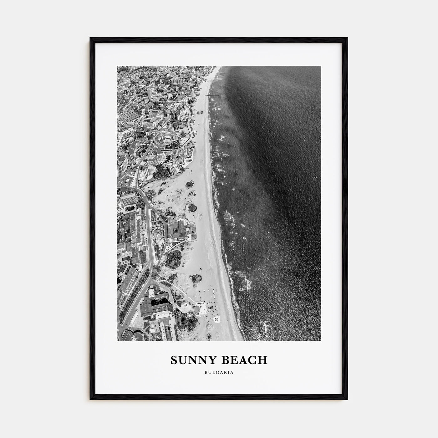 Sunny Beach Portrait B&W Poster