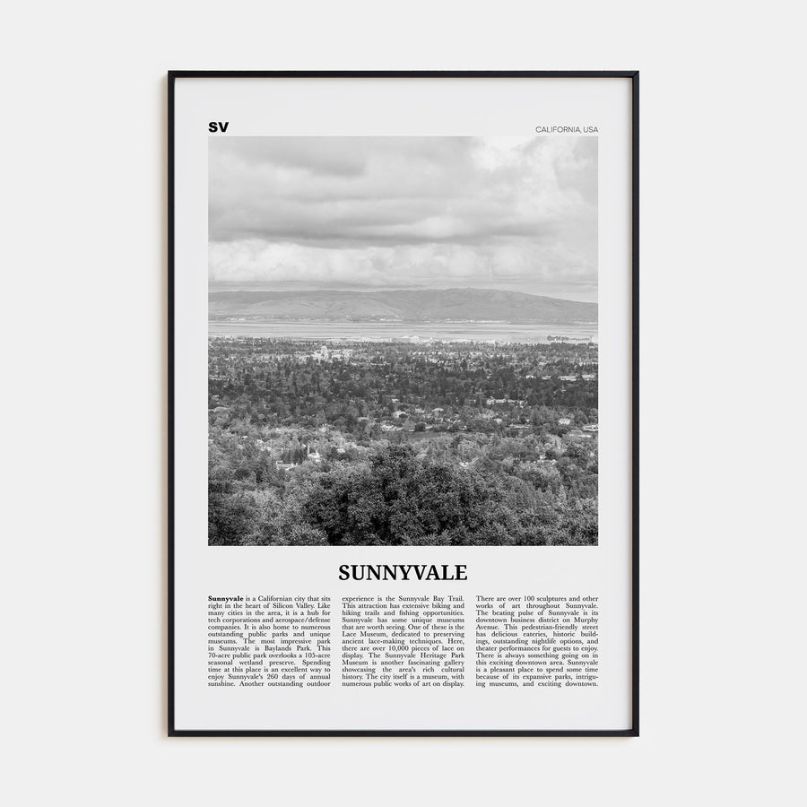 Sunnyvale Travel B&W Poster