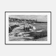 Sunset Cliffs Landscape B&W Poster