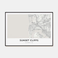 Sunset Cliffs Map Landscape Poster