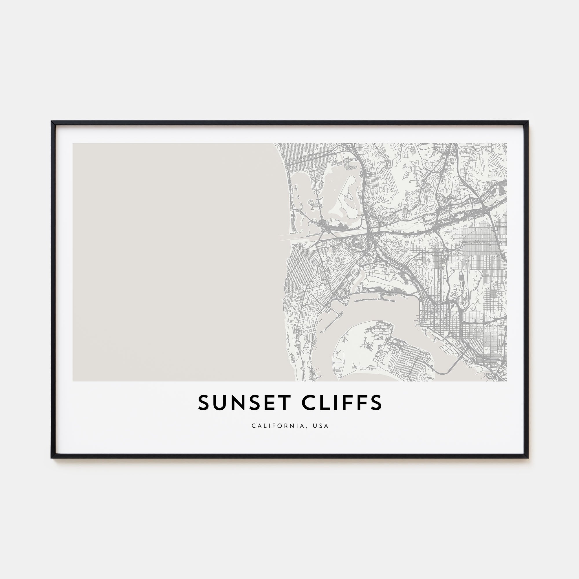 Sunset Cliffs Map Landscape Poster