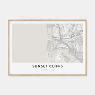 Sunset Cliffs Map Landscape Poster