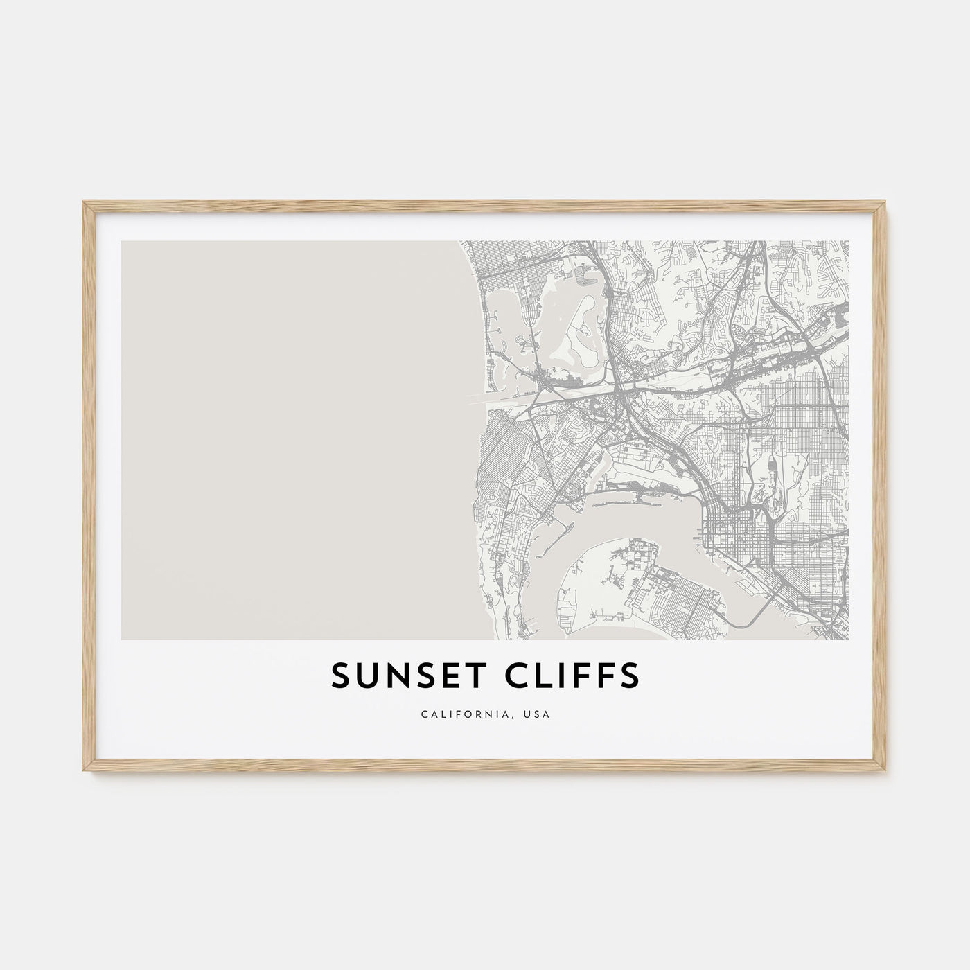 Sunset Cliffs Map Landscape Poster